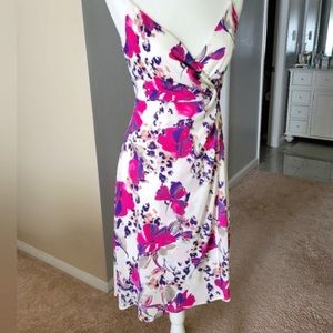 Cute Floral Spaghetti Strap Summer Dress in pink and white